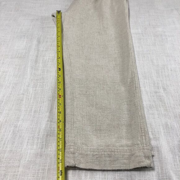 Free People Linen Blend Wide Leg Pleated Pants Women 6 High Rise Boho Coastal - Picture 13 of 15